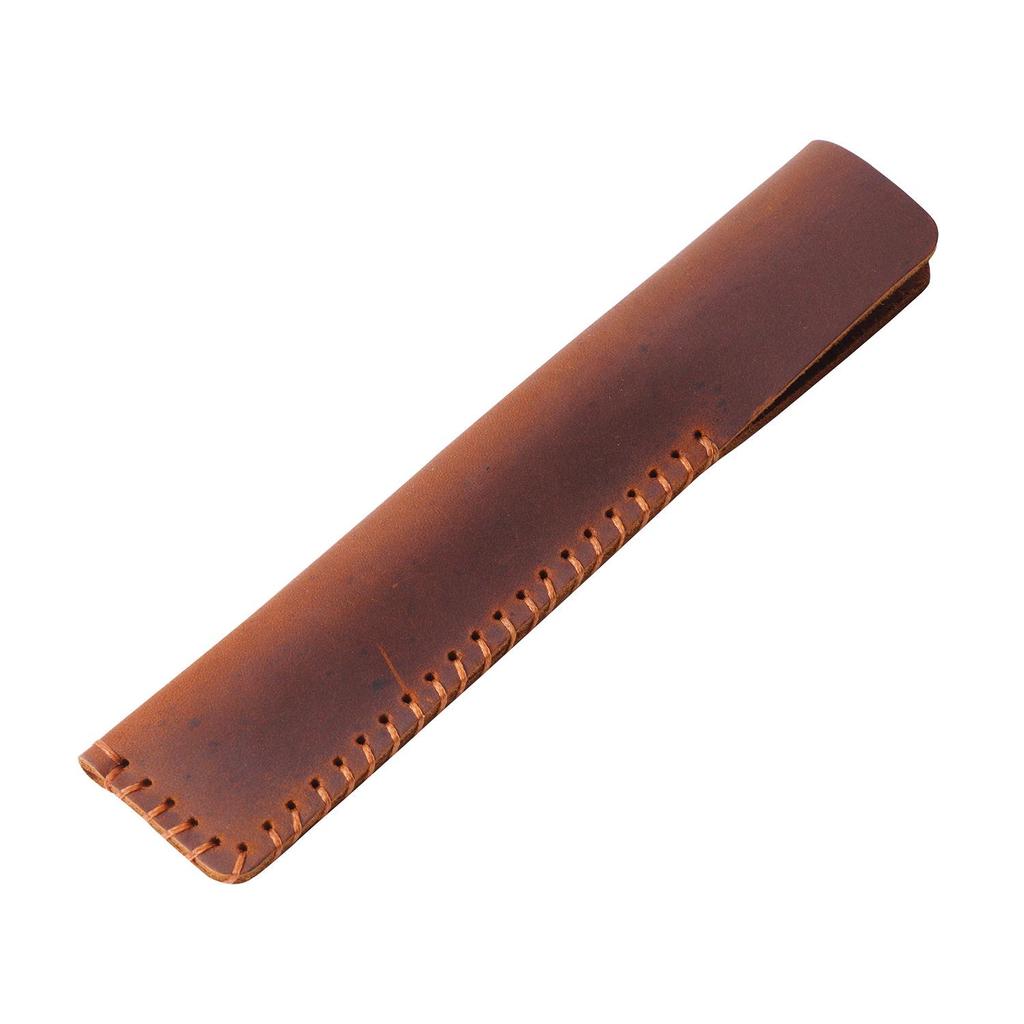 Cowhide Fountain Pen Sleeve - Personalized Retro Handmade Protective Cover with Large Capacity