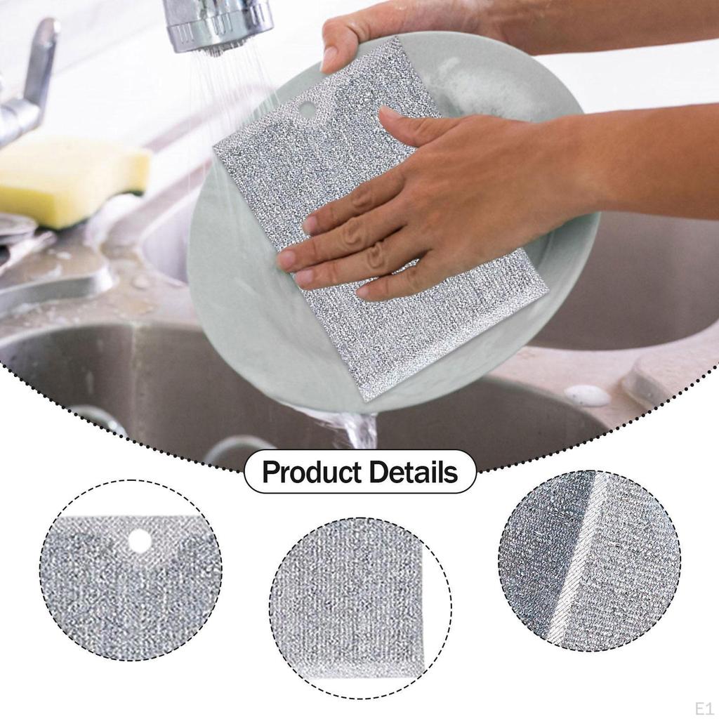 5x Kitchen Cleaning Sponge,Non Scratch Scrubs,Sponge Scourer Portable Scrubbers Wire Dishwashing