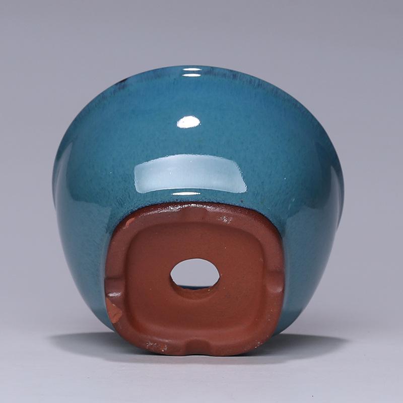 Yixing Zisha Succulent Pot: Retro Style Miniature Square & Round Bonsai Holder.