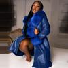 Women Leather Coat Collar Winter Fashion Lapel Long Sleeve Zipper Plus Size Casual Jackets Coat