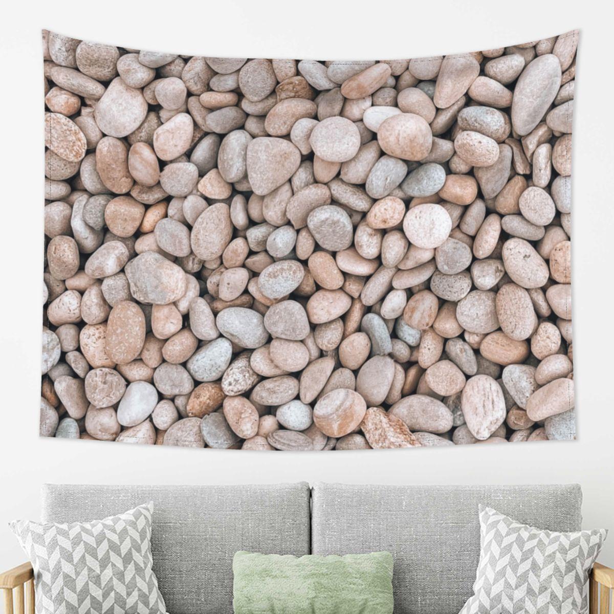 

Cream Natural Pebbles Rocks Tapestry Art Aesthetic Tapestries for Living Room Bedroom Decor Home Hippie Wall Cloth Wall Hanging 74x94cm(29x37in)