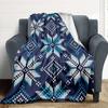 1pc Winter Snowflakes Blanket, Lightweight Flannel Throw Blanket for Sofa, Bed, Travel, Camping, Living Room, Office, Couch053