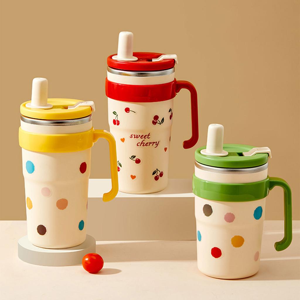 Portable Large Capacity Insulated Water Cup With Straw&Tea Strainer 304 Stainless Steel Leak-proof Water Bottle Drinkwa