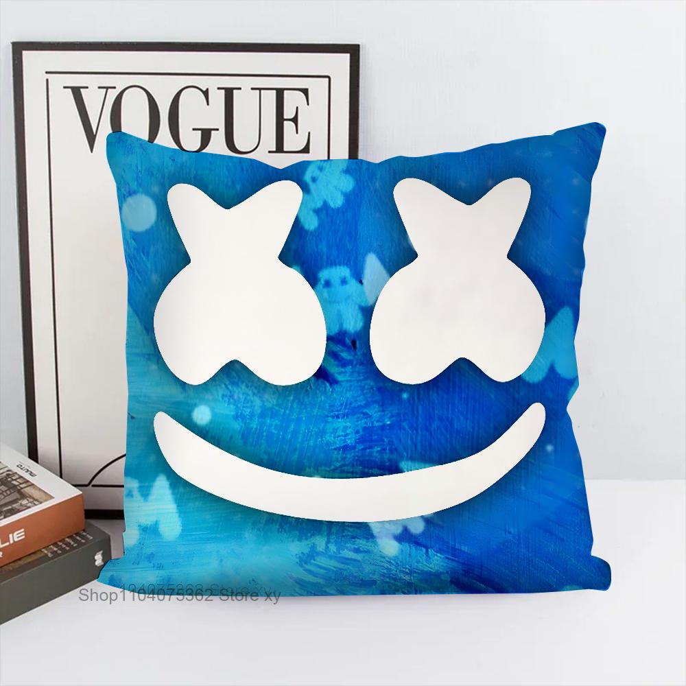 Dj M-Marshmello Pillow Case Square Pillow Bedroom Sofa Leisure Comfort Cushion Car Living Room Home Decoration