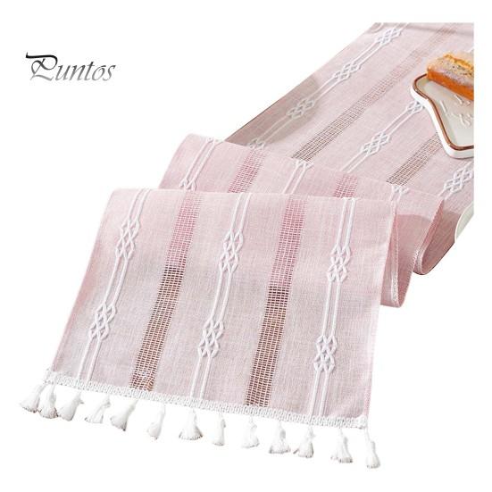 

Дорожка для стола для свадебной вечеринки из сатина в скандинавском стиле, однотонная, с ажурными кисточками, устойчивая к пятнам, многоразовая, защита стола, украшение для банкета, выпускного вечера в отеле S розовый