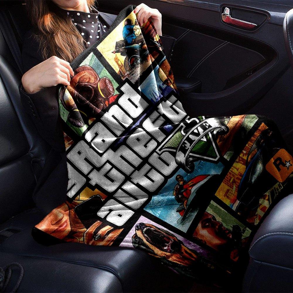 1 Stück Grand Theft Auto Weiche Flanelldecke mit Designer-Print Eine kuschelige Decke für alle Jahreszeiten, perfekt für das Sofa, Bett, Büro