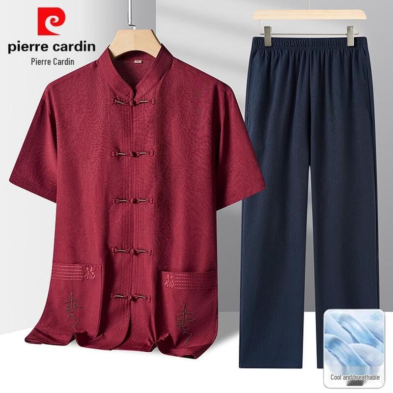 Мужской летний набор в стиле Тан с вышивкой Pierre Cardin XL