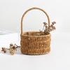 Mini Rattan Geflochtener Handkorb, Wohnzimmer Aufbewahrungskorb, Geschenkkorb, Regalkörbe