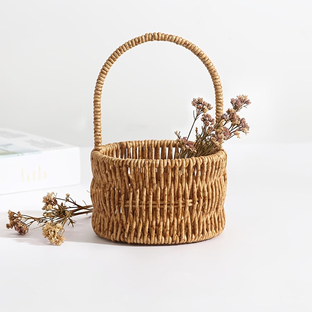 Woven Mini Rattan Baskets: Ideal for Living Room Shelf Storage & Gift Packaging