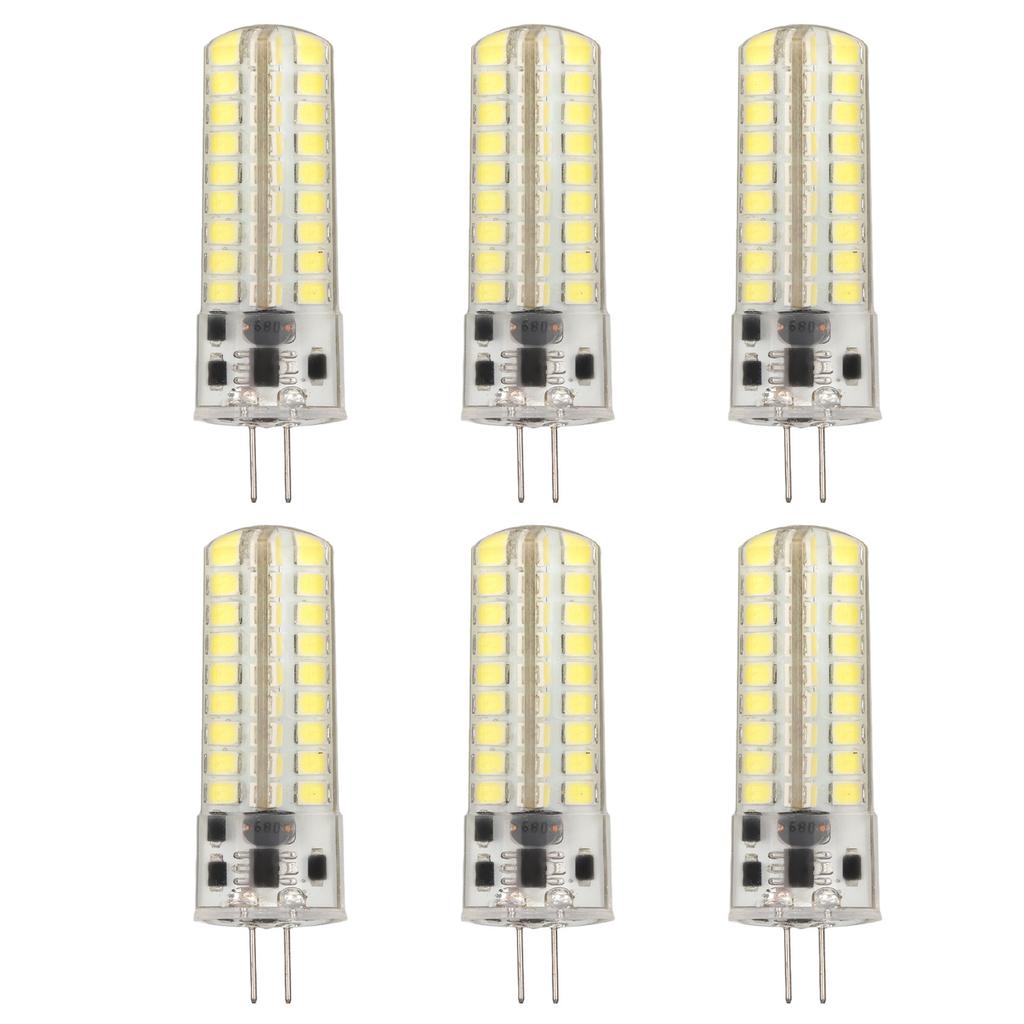 6pcs G4 LED Bulb 700LM 7W 72LED 360 Degree Lighting Silicone G4 Bulb for Ceiling Light Wall Light AC DC12V White Light