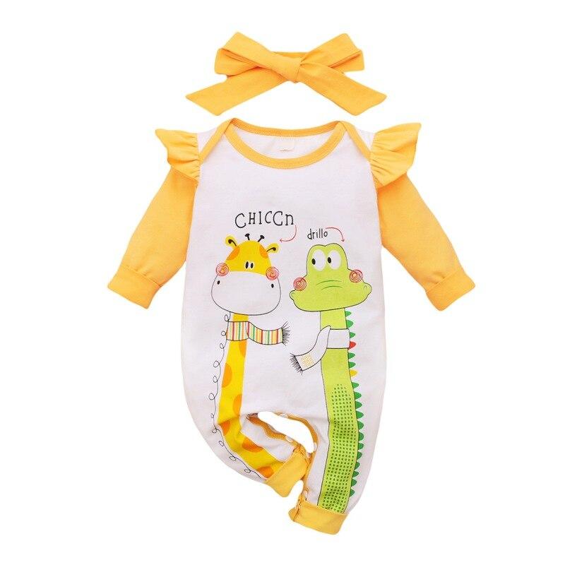 Buy Cute Cartoon Rompers Baby Girl Cartoon Giraffe Pattern Infant Long