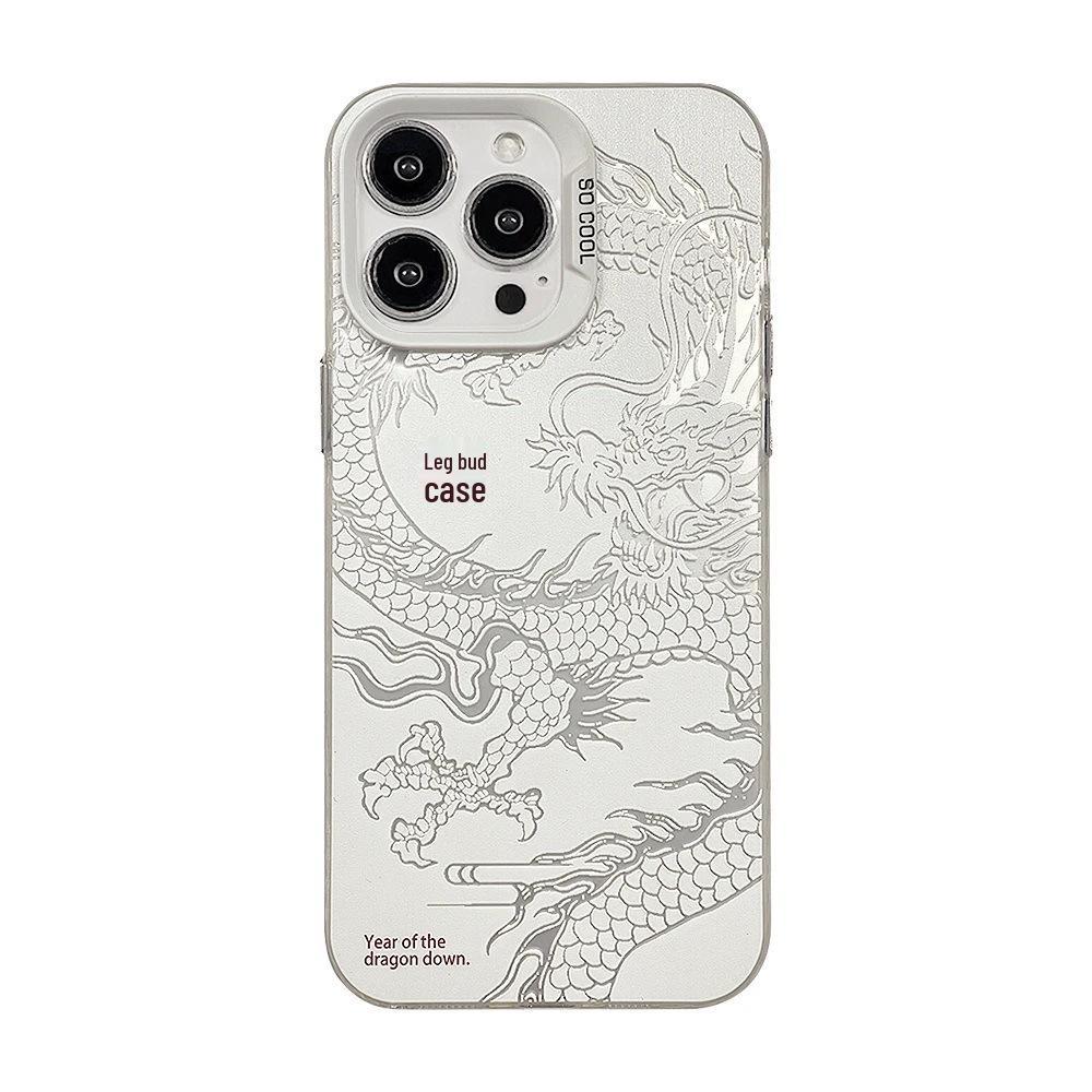 Creative Chinese Dragon Hard Phone Case for iPhone 14 Pro Max, Compatible with Apple 15/13/12/11/XR