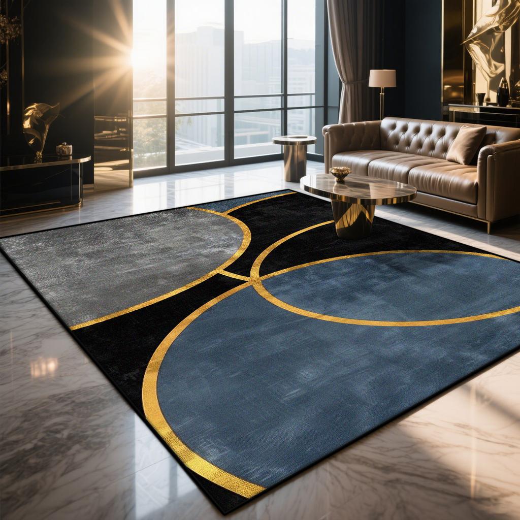 Modern Light Luxury CARPET FOR LIVE ROOM Geometric Decoration Home Area Rug Washable Bedroom Entrance Door Mat Non-slip Parlor