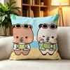 BBubu Dudu Panda Bear Couple Daily Cartoon  Pillow Case Square DoubleSided Sofa Cushion Cover Bedroom Bedside Pillow