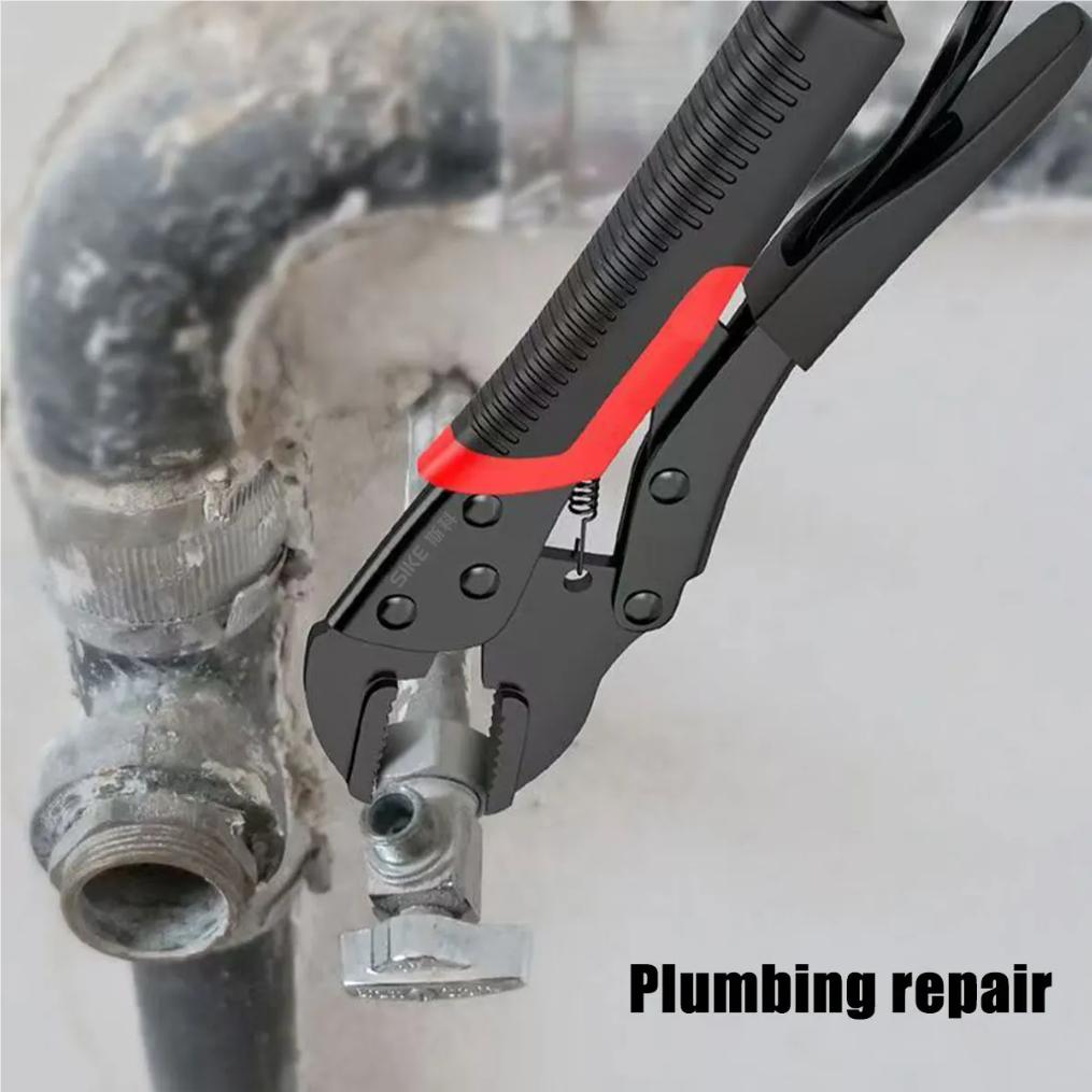 1-pack Heavy-duty Manual Locking Pliers, 10-inch Electrophoresis Straight and Round Jaw Locking Pliers