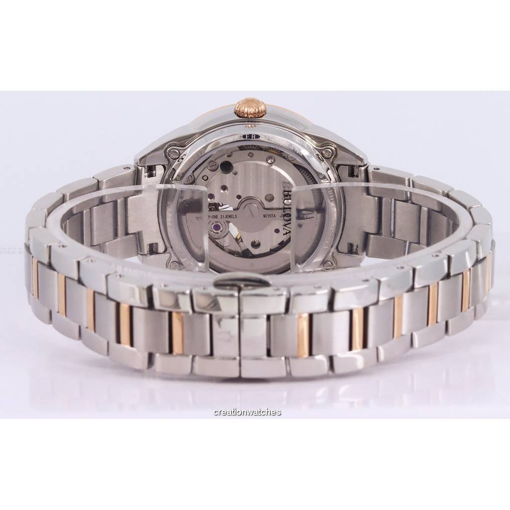 BULOVA Classic White Open Heart Dial Automatic 98P170 Women's Watch