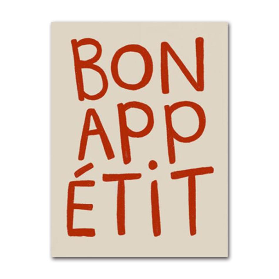 Retro Cooking Bon Appetit Quotes Posters Paris Croissants Pizza Prints Canvas Painting Kitchen Shop Wall Art Pictures Room Decor