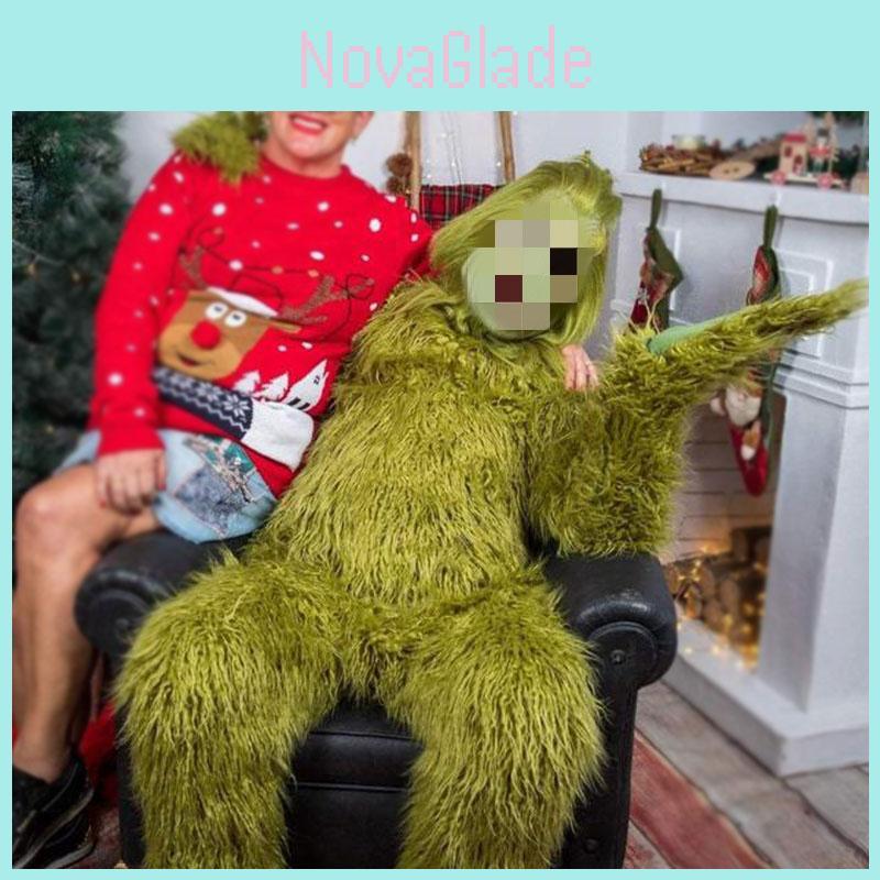 The Grinch Green Haired Monster Jumpsuit High-quality Cosplay Costume For All Ages