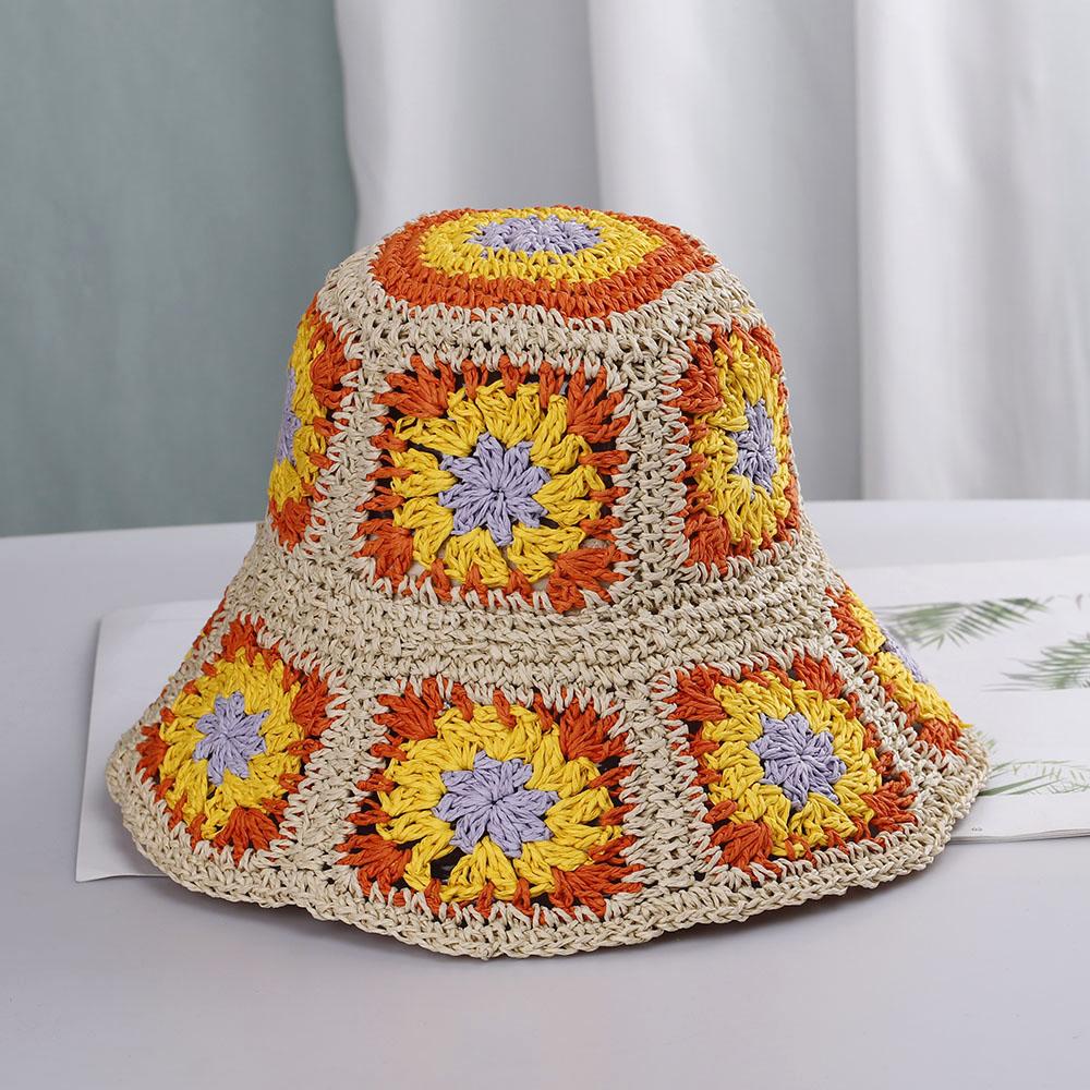 2023 Womens Straw Hats crochet hat Panamas UV Protection Sun Visor Beach Hats Women Visors Foldable Female Women Summer Sun hat