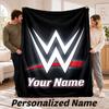 Custom Name WWE LOGO Flannel Throw Blanket Personalized Text Soft Blanket Bed Sofa Gift