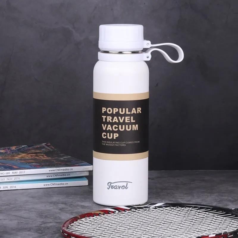Thermos Cups 304 Stainless Steel Vacuum Cup Silicone Handle 850ML Large Capacity Thermos Water Kettle with Tea Net Outdoor Travel Drinkware 5 Colors