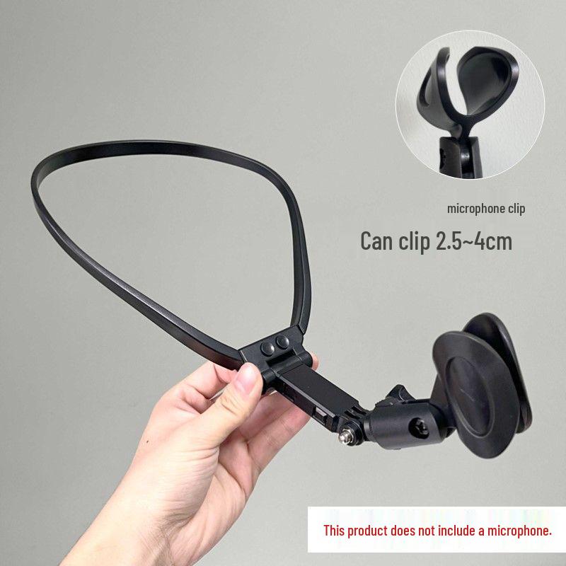 Hands-Free Neck-Hanging Microphone Stand with Clip for Singers, Guitarists, Magicians, Ventriloquists, and Hosts