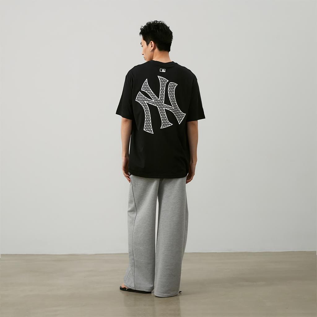 New MLB SS24 Drop Shoulder Sleeve T Shirt Unisex Black 3ATSX0143-50BKS