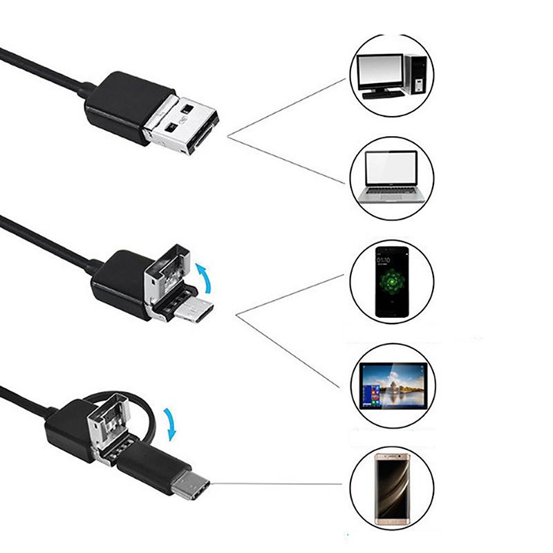 

Камера эндоскопа Hd 7 мм водонепроницаемая микро 8 привела тип C USB эндоскопа IP67