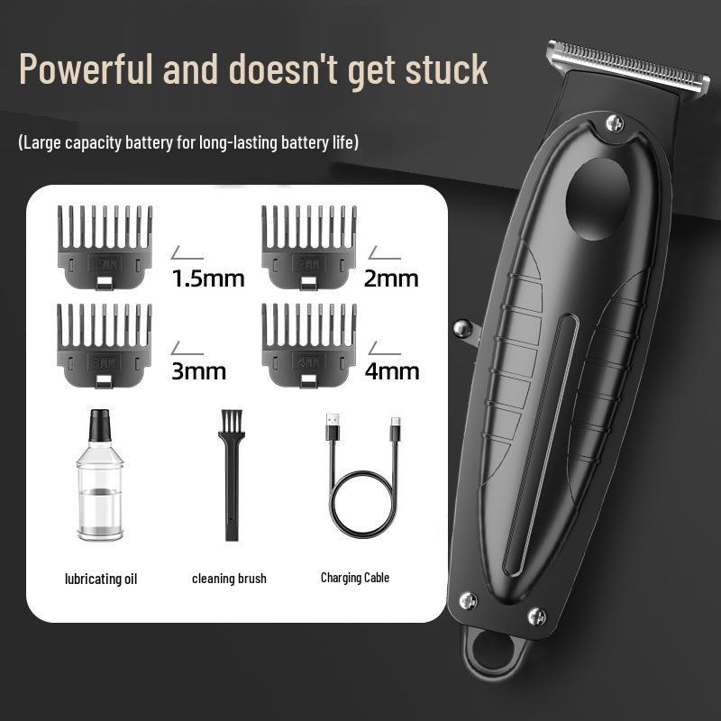 Waterproof Professional Hair Clipper: Quick Charge, Oil Head, Bald Head, Home Hairdressing Trimmer.