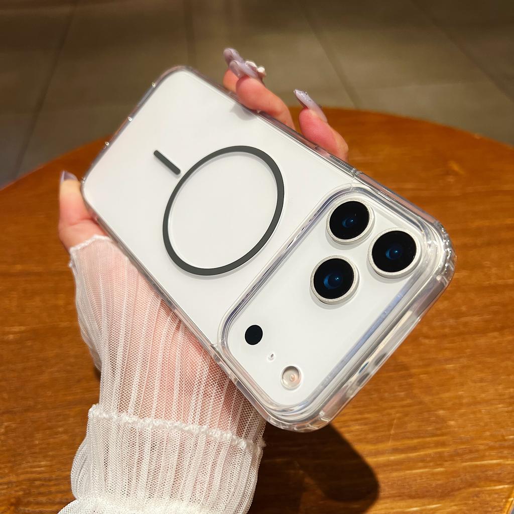 UltraThin Transparent Phone Case For iPhone 17 13 12 11 16 Pro Max 14 15 Plus 17 Air For Magsafe  Magnetic Charger Protect Cover