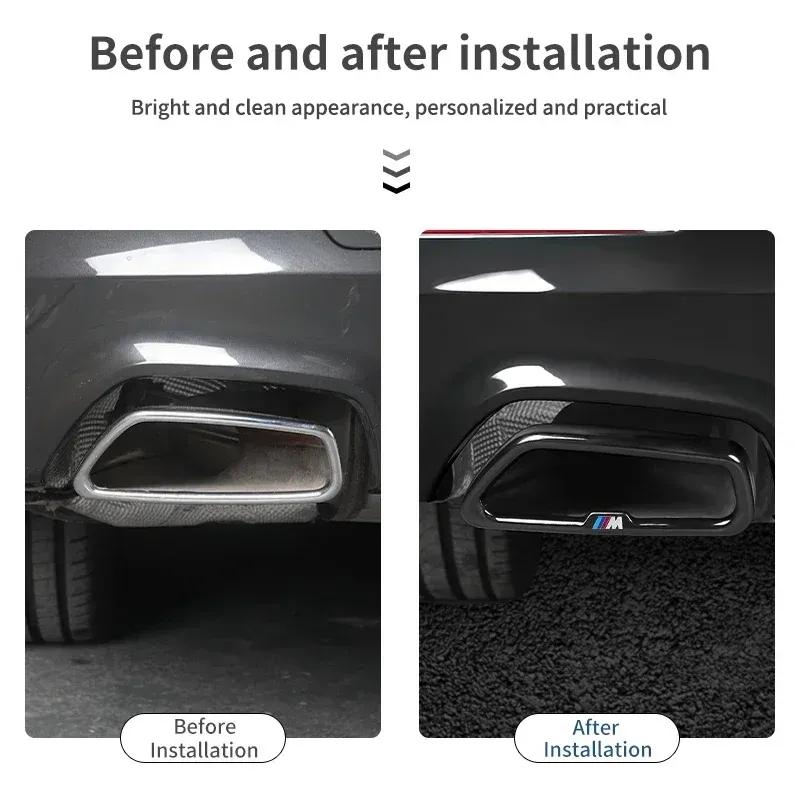 -Car Exhaust Muffler Pipe Cover Stainless Steel Tail Pipe Output Frame For BMW 5 Series G30 X3 X5 X7 G01 G02 G05 G07 G20 6GT G32