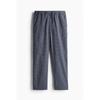 H M Relaxed Fit Poplin Pants Dark Blue cHeck