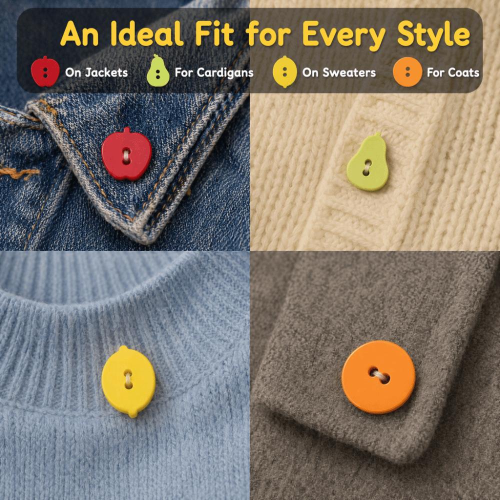 40pcs Creative Mango Buttons 2 Holes Orange Buttons Mini Colored Fruits Buttons Clothes Accessories