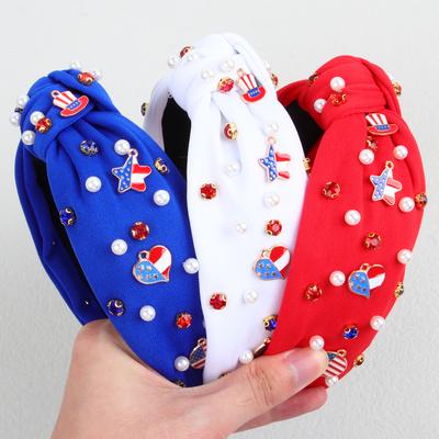 Mode USA Unabhängigkeit Stirnbänder für Mädchen Legierung Flaggenmuster Haarband Glitzer Stirnbänder Kopfschmuck Mädchen Kinder Haarschmuck