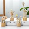 Eye-catching Artwork Figurine Individual Wooden Photo Props Handicraft Statue Home Decoration
