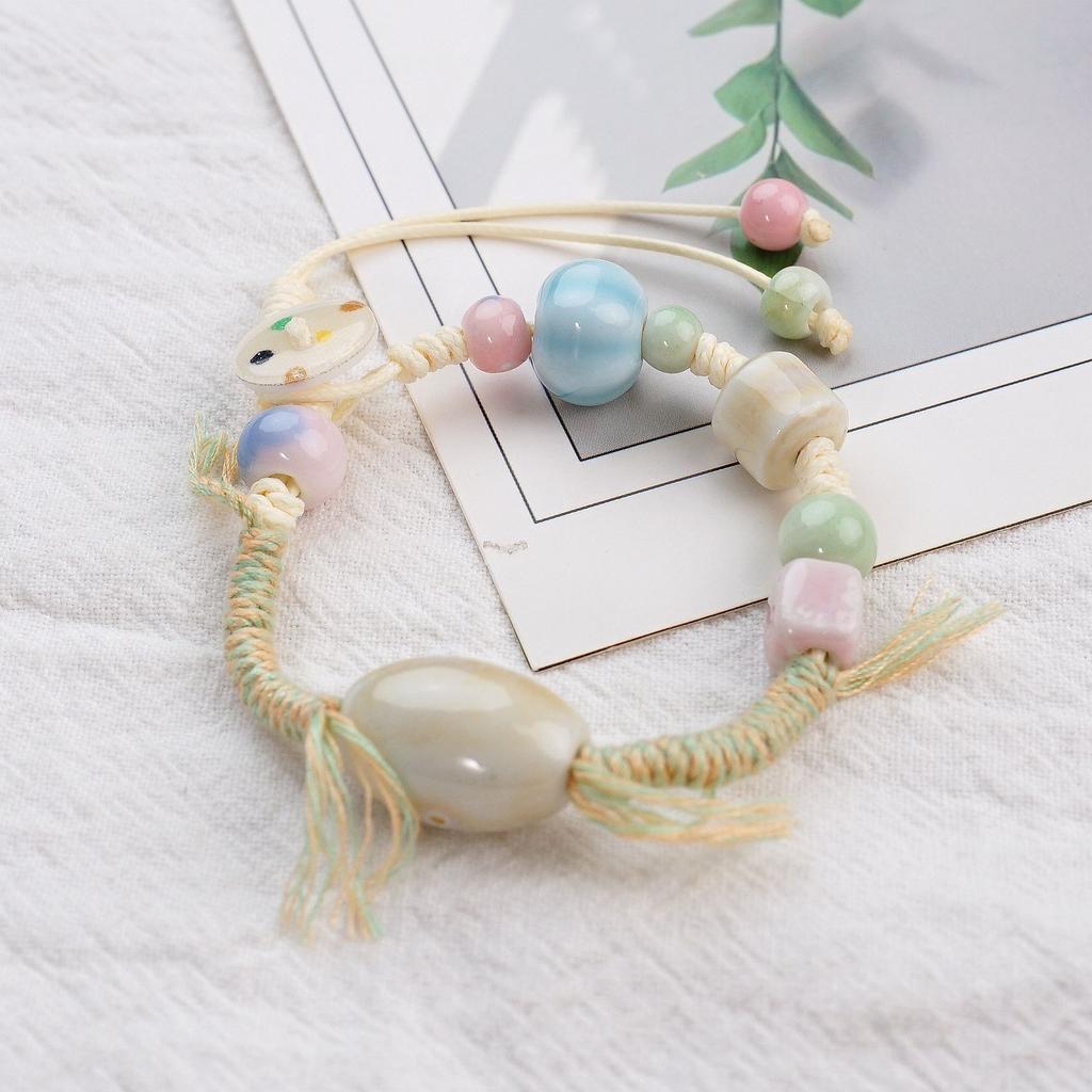 Jingdezhen Ceramic Bracelet Heavy Industry Weaving Star Small Fresh Sweet Bracelet Couple Student Girlfriend Weaving Hand