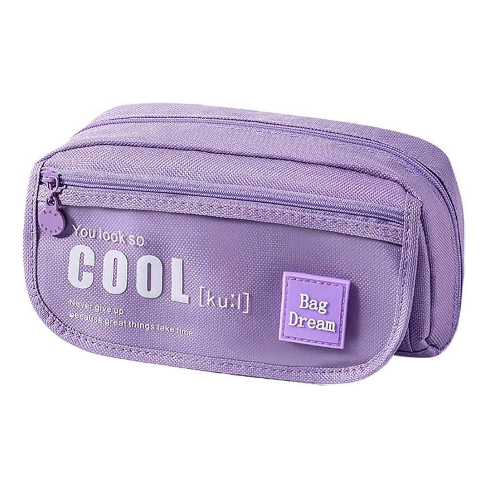 Large Capacity Stationery Storage Bag Multilayer Separation Canvas Pen Bag High-Level Simple For Student Office Stationery Bag