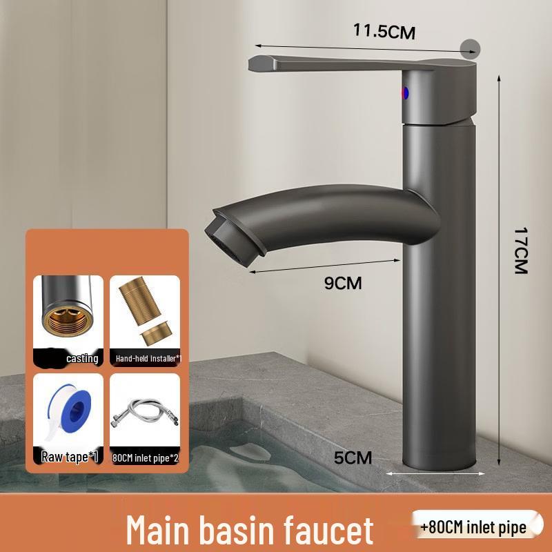 

TLXT Gunmetal Grey Hot & Cold Basin Faucet