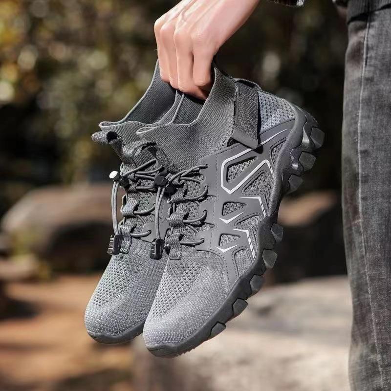 Men's sports shoes spring and autumn flying woven breathable men's shoes outdoor casual mountaineering shoes men
