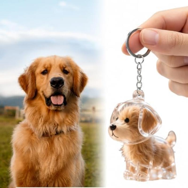 Goldene Hundeformen Schlüsselanhänger für Hundeliebhaber, Hundehaar Schlüsselanhänger Set, Praktisch zum Sammeln von Hundehaaren, Robust und Langlebig