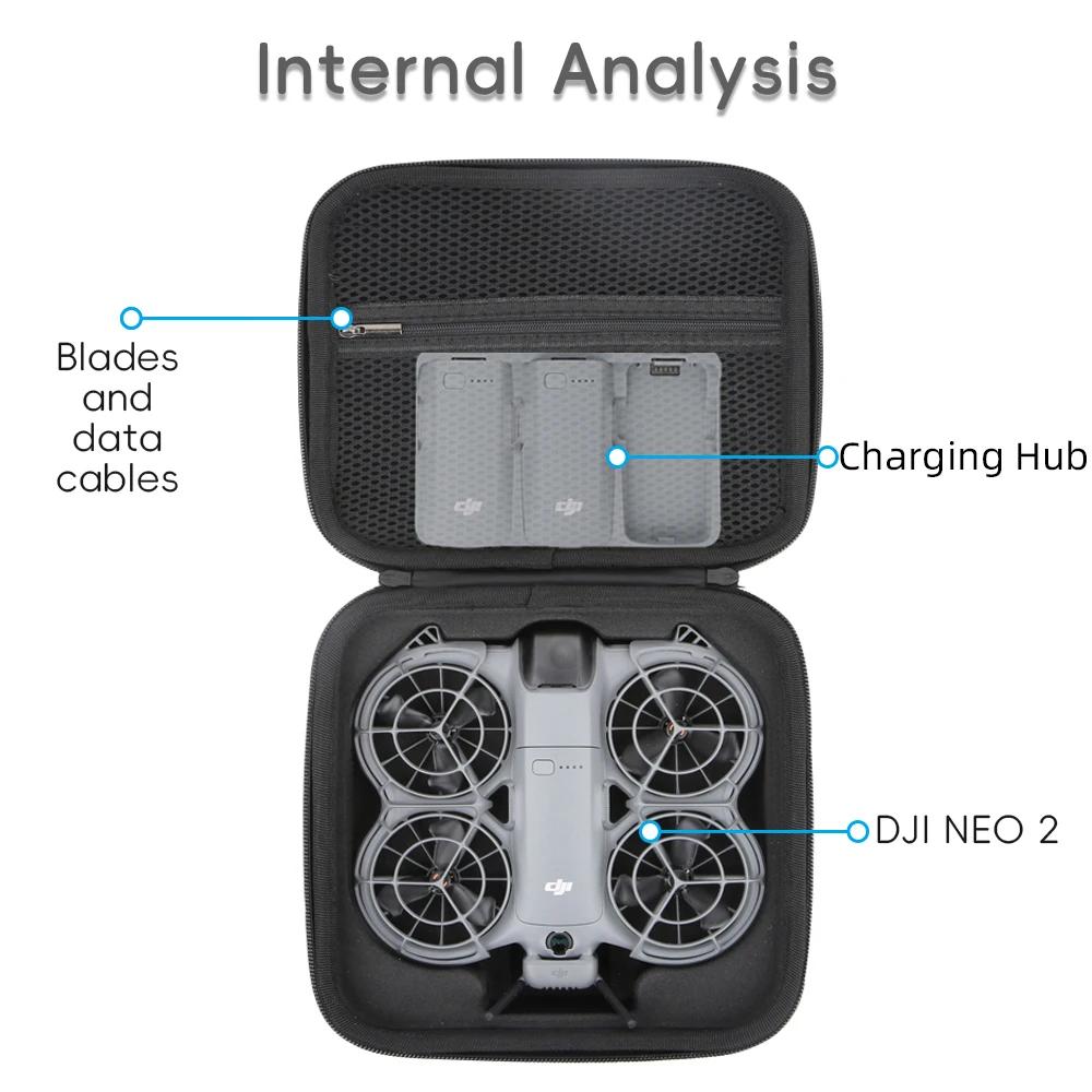 Anti-Scratch Dustproof Storage Handbag for DJI Neo 2 Hard Shell Portable Travel Case Drone Accessories Organizer
