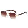 Popular frameless square sunglasses European and American fashion trend sunglasses gradually change color sunscreen sunglasses