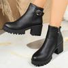 High Heels Women Ankle Boots Chunky Fashion Heeled Shoes Winter Designer Pumps  New Goth Casual Cozy Chelsea Short Botas