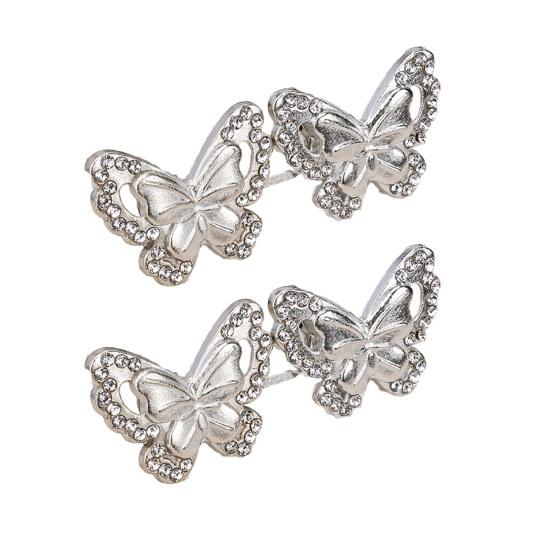 Umbra Studio 2 Pairs Butterfly Waist Tightener Pins, Detachable No-sew Pants Tighteners, Rhinestone Metal Pins for Jeans Trousers Skirts Loose