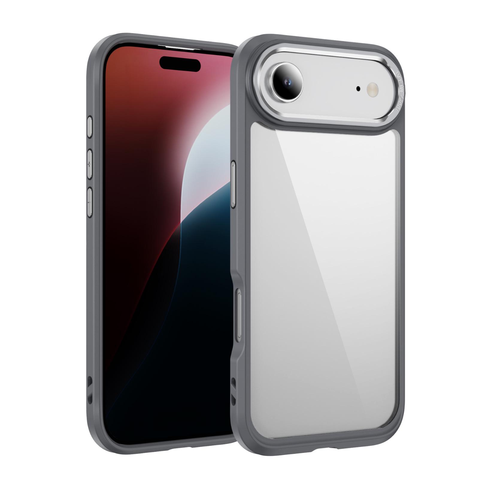 

Прозрачный акриловый чехол-защита для линзы для iPhone 17 Air 16 Pro Max серый