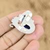 Natural Lapis Lazuli Gemstone Promise Flower Adjustable Ring 925 Sterling Silver