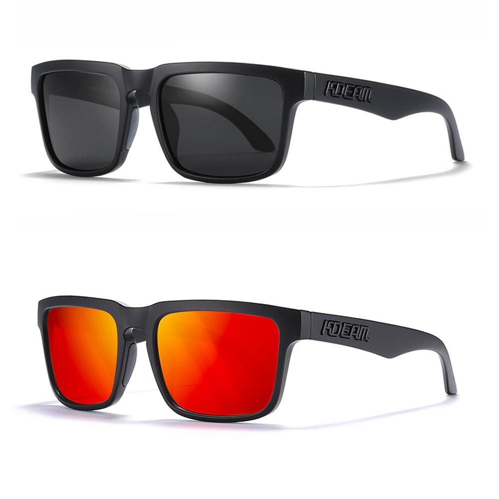 2PCS - KDEAM Brand Original Design Men Square Polarized Sunglasses Fishing Fashion Women Sun Glasses Colorful Eyewear