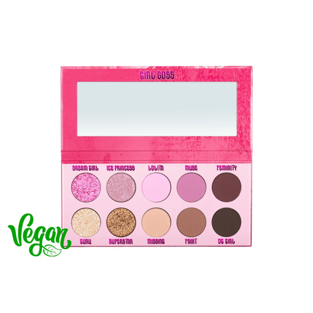 

MIYO - Girl Boss, 13g - a palette of 10 eyeshadows in shades of pink and brown