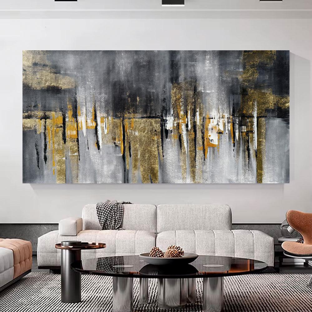 Black And Golden Painted Poster Canvas Painting Modern Abstract Wall Art Decor Luxury Wall Picture For Living Room Sofa Wall Decor