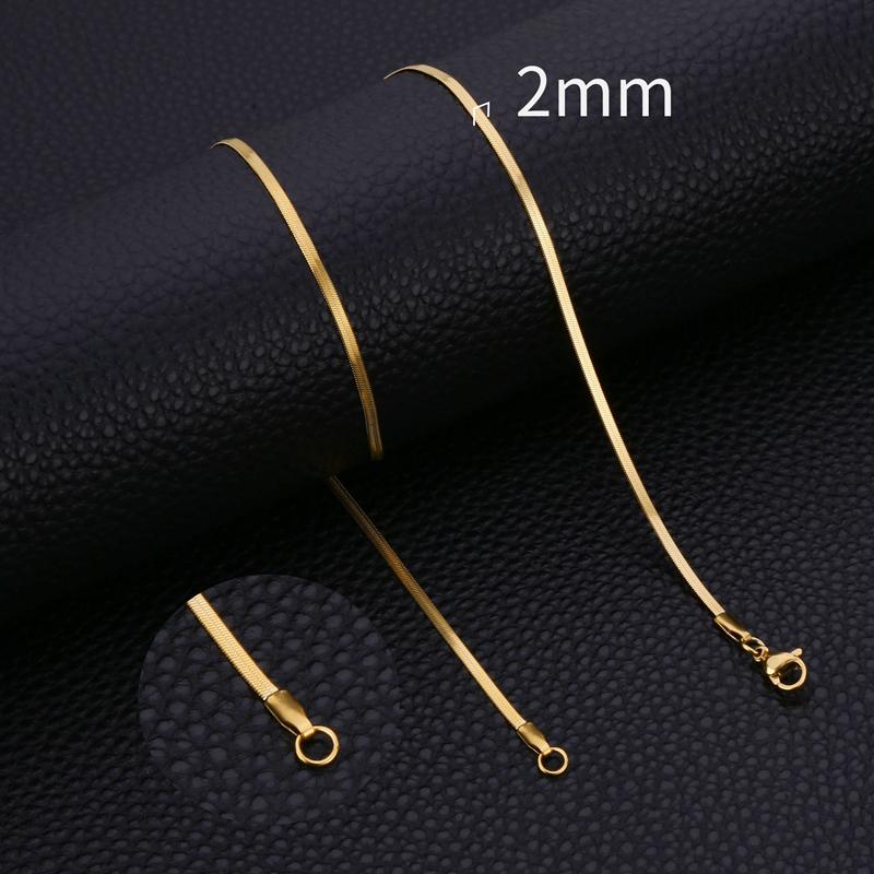 HIYEE Fashion Stainless Steel Necklace 40-45-50-60CM Blade Snake Glod Bone Chain Men's & Women's Jewelry Gifts Party And Wedding